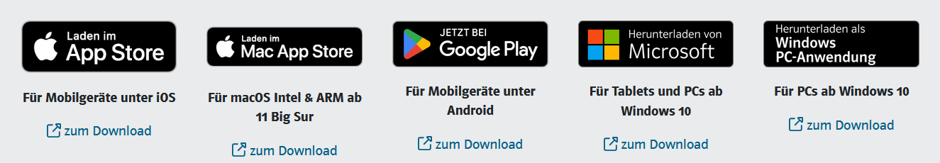 Download und Installation der Klett Lernen App auf dem Endgerät