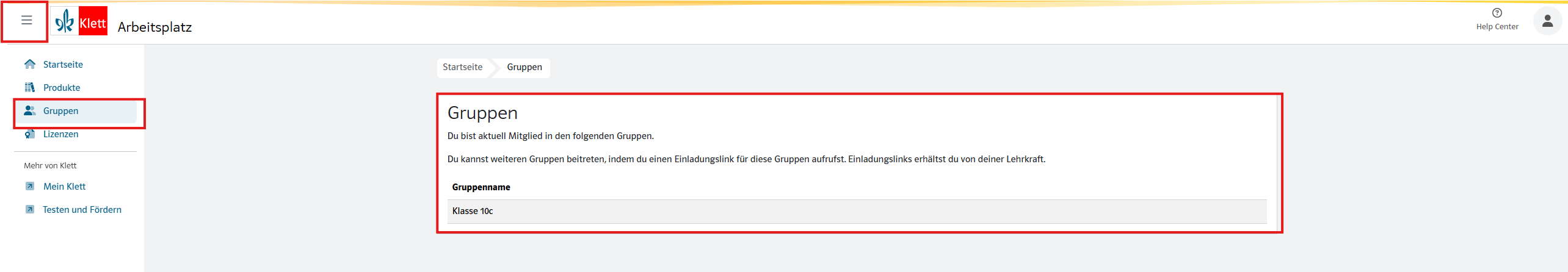 Ansicht der Gruppenzugehörigkeit im Arbeitsplatz