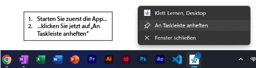 Screenshot der Taskleiste