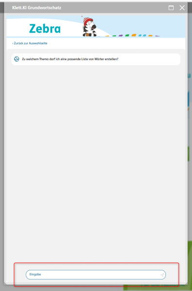 Illustration des Eingabefensters