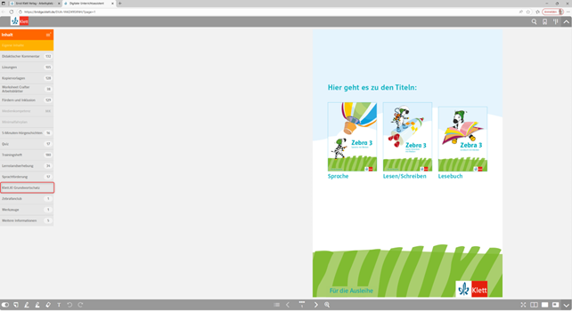 Anzeige der Option im DUA-Menü als Bild