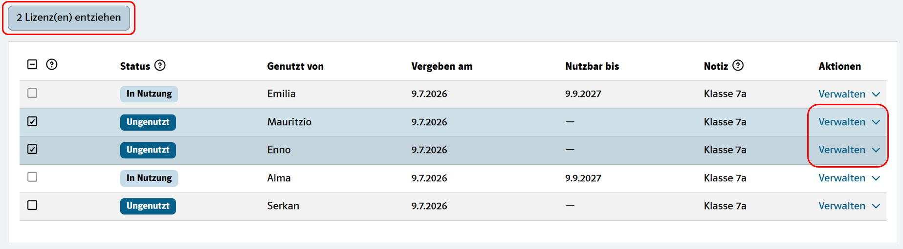 Ansicht der beschriebenen Navigation