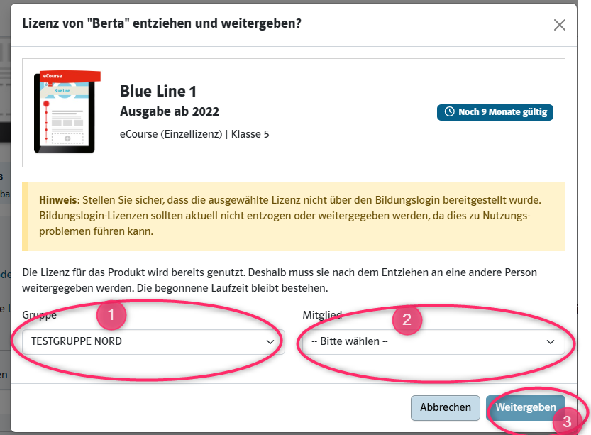 Illustrations der zuvor beschriebenen Schritte